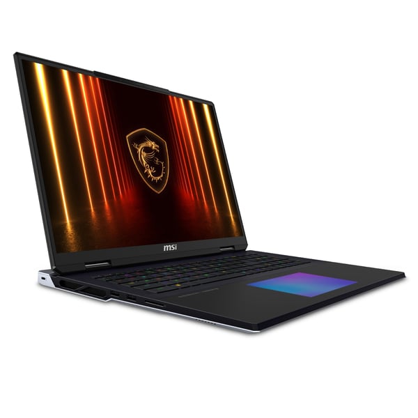 MSI Titan 18 HX A2WJ-1079IT Intel Core Ultra 9 290HX Plus Kannettava tietokone 45,7 cm (18") UHD+ 64 GB DDR5-SDRAM 2 TB SSD NVIDIA GeForce RTX 5090 Wi-Fi 7 (802.11be) Windows 11 Home Musta