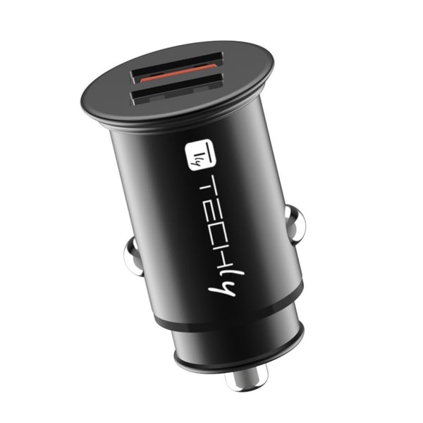 Techly IUSB2-CAR5-AA36W oplader til mobil enhed Universel Sort Cigartænder Hurtig opladning Automatisk