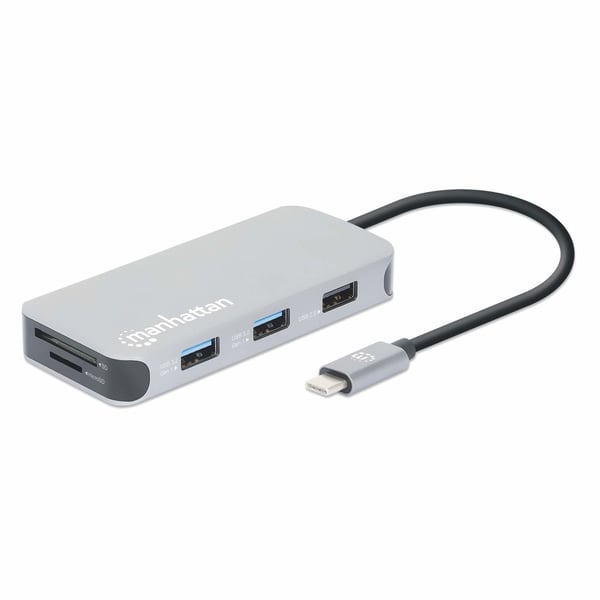 Manhattan 130615 dockningsstationer för bärbara datorer Kabel USB 3.2 Gen 1 (3.1 Gen 1) Type-C Aluminium