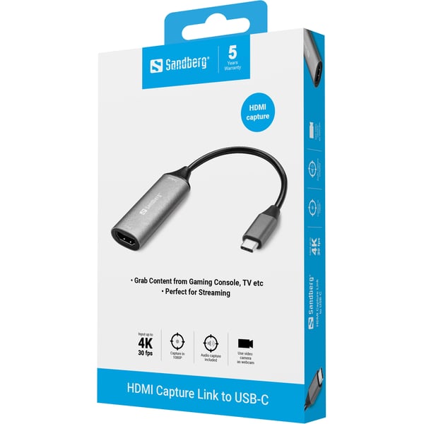 Sandberg 136-36 USB grafiikka-adapteri Harmaa