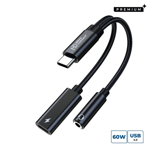 Microconnect MC-USBC-AUDIOCF videokabel adapter 0,13 m USB Type-C Sort