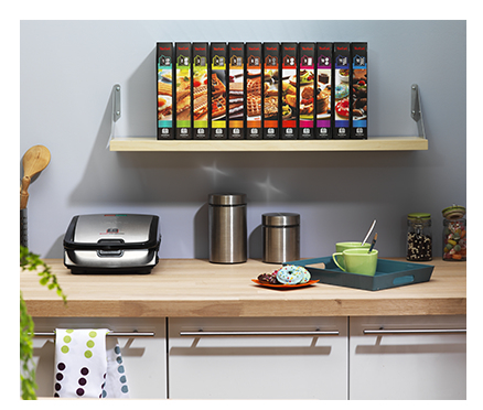 Tefal SW853D smörgåsgrill 700 W Svart, Rostfritt stål