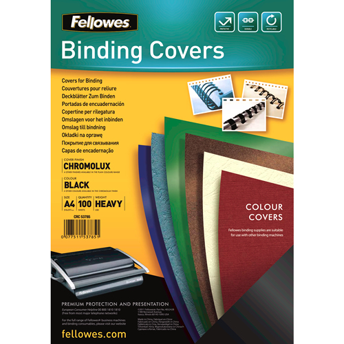 Fellowes 5378504 sidontakansi A4 Paperi Musta 100 kpl