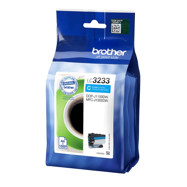 Brother LC3233C mustekasetti 1 kpl Alkuperäinen Perusvärintuotto Syaani