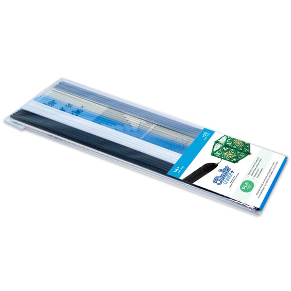3Doodler CREATE FILAMENT PLA 5 COLORS PL-MIXNEW1 Polymælkesyre (PLA) Sort, Grå, Lyse Blå, Transparent, Hvid 2 g