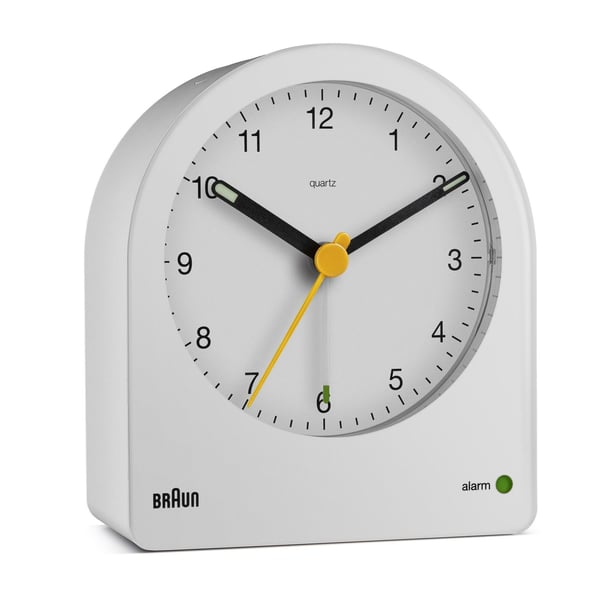 Braun BC22 Quartz-väckarklocka Vit, Gul Braun BC22 Quartz-väckarklocka Vit, Gul