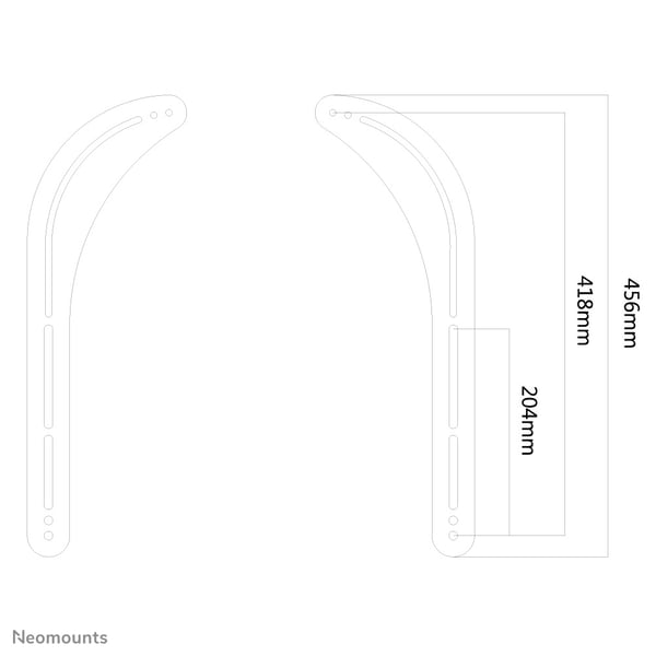 Neomounts NS-SB100 kaiutinteline Seinä Terästä Musta