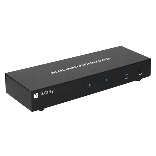 Techly IDATA DP-KVM2 KVM-kytkin Musta
