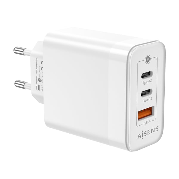 AISENS ASCH-65W3P007-W mobiililaitteen laturi Universaali Valkoinen AC Pikalataus Sisätila
