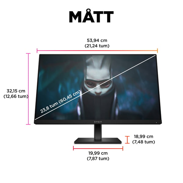 OMEN by HP OMEN 23,8 tum FHD 165 Hz Gaming-skärm – OMEN 24