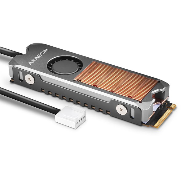 Axagon CLR-M2FAN kylsystem för dator Halvledardrivenhet, M.2 NVMe SSD VGA-kylare 2 cm Grå 1 styck Axagon CLR-M2FAN kylsystem för dator Halvledardrivenhet, M.2 NVMe SSD VGA-kylare 2 cm Grå 1 styck