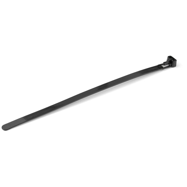 StarTech.com 20cm återanvändbara kabelkopplingar - 7mm bred, 50mm buntdiameter 22kg draghållfasthet, lösbara nylonbindningar, inomhus/utomhus, 94 V-2/UL listad, 100-pack - svart