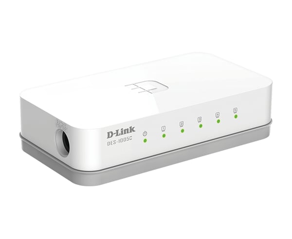D-Link ES-1005C/E Ohanterad Fast Ethernet (10/100) Skrivbord Vit