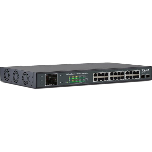 InLine 32324P nätverksswitchar Gigabit Ethernet (10/100/1000) Strömförsörjning via Ethernet (PoE) stöd 1U Svart