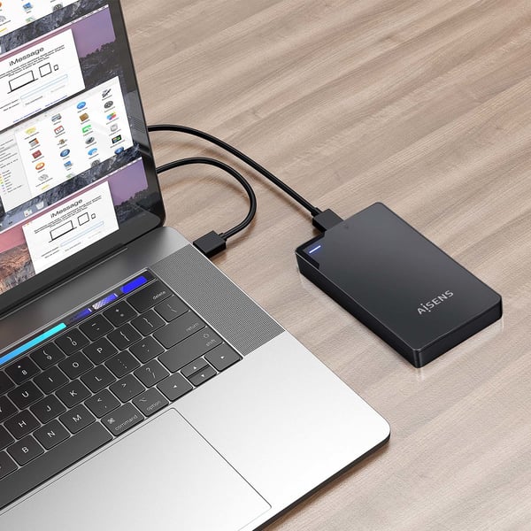 AISENS ASE-2520B Hölje för lagringsenheter HDD-hölje Svart 2.5" USB-ström