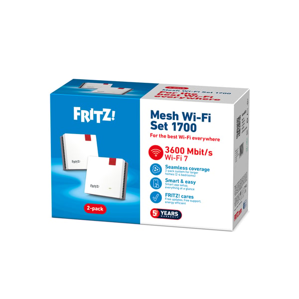Mesh Set 1700 Dual-band (2,4 GHz / 5 GHz) Wi-Fi 7 (802.11be) Hvid, Rød 1 Intern