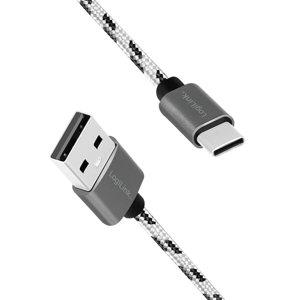 LogiLink CU0201 USB-kablar USB 2.0 USB C USB A 0,48 Gbit/s Svart, Vit