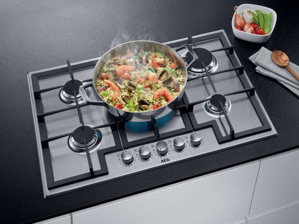 AEG HGB75400SM Rustfrit stål Indbygget 75 cm Gaskomfur 5 zone(s)