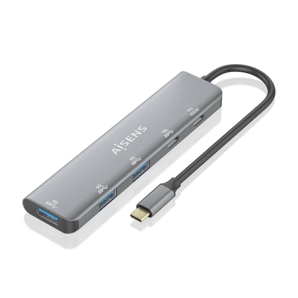AISENS A109-0857 interface hub USB 3.2 Gen 1 (3.1 Gen 1) Type-C 5 Mbit/s Grå