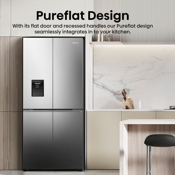Hisense RQ5P470SMIE køle-/fryseskab Fritstående 482 L Sølv, Rustfrit stål