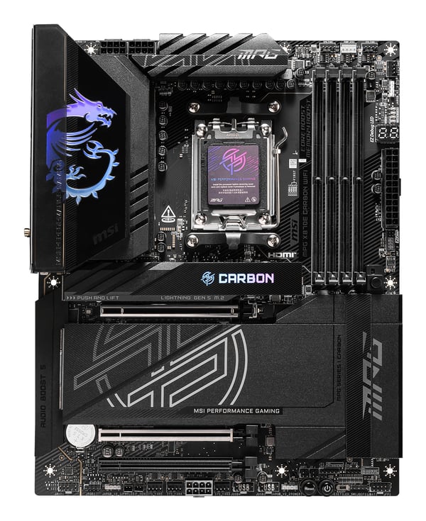 MSI MPG X870E CARBON WIFI emolevy AMD X870E Pistoke AM5 ATX