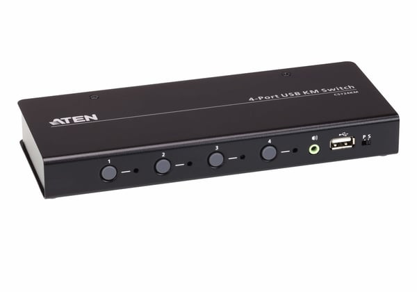 ATEN Gränslös USB KVM-switch med 4 portar (kablar medföljer)