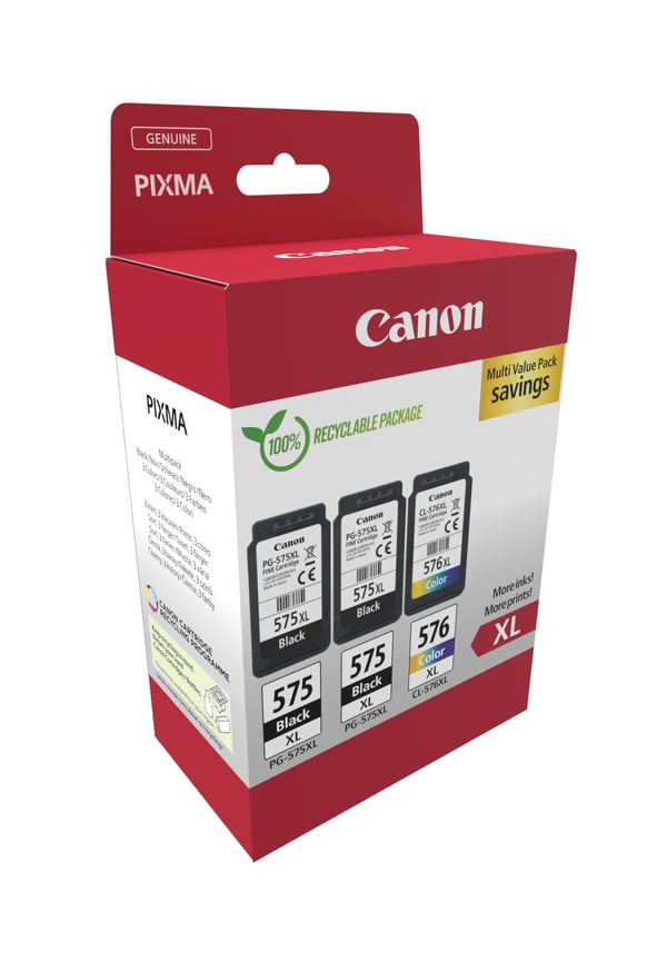 Canon 5437C004 mustekasetti 3 kpl Alkuperäinen Korkea (XL) värintuotto Musta, Syaani, Magenta, Keltainen