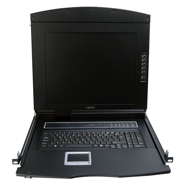 LogiLink LC702GE rack 43,2 cm (17") 1280 x 1024 pixlar Metall Svart 1U