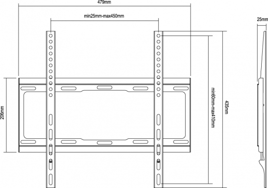 Equip 650310 tv-fäste 139,7 cm (55") Svart