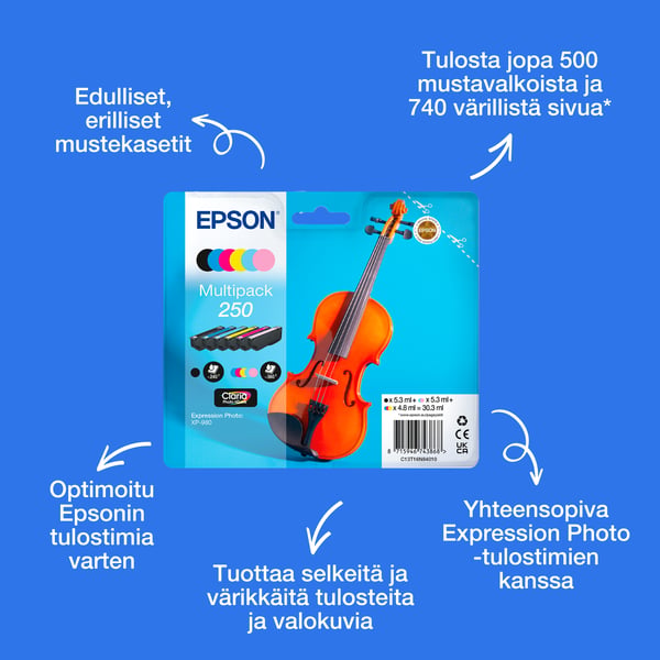 Epson Moniväripakkaus, kuusi väriä, 250 Viulu Claria Photo HD -muste