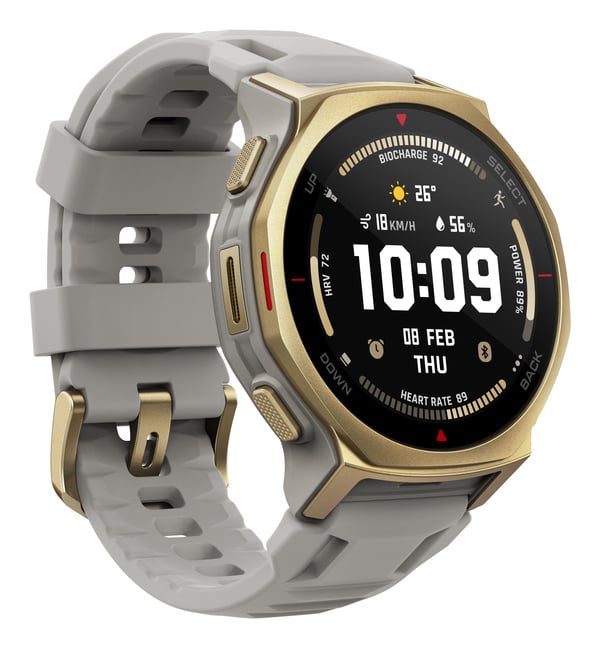 Amazfit T-rex 3 Pro 3,35 cm (1.32") AMOLED 44 mm Digitaalinen 466 x 466 pikseliä Kosketusnäyttö Kulta Wi-Fi GPS (satelliitti)