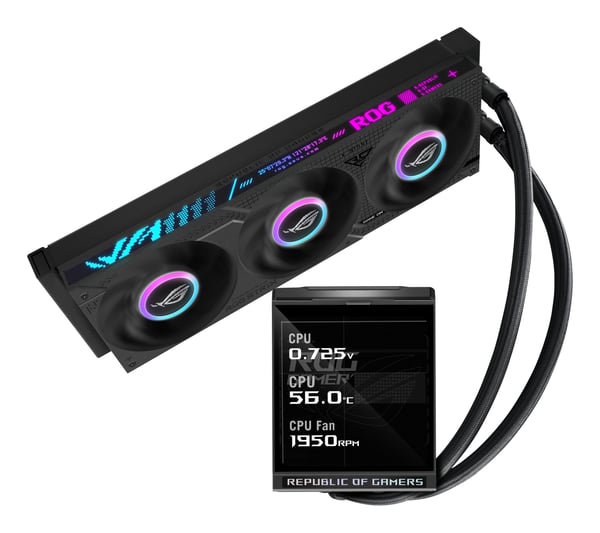 ASUS ROG Strix LC IV 360 ARGB LCD Suoritin All-in-one-nesteenjäähdytin 12 cm Musta ASUS ROG Strix LC IV 360 ARGB LCD Suoritin All-in-one-nesteenjäähdytin 12 cm Musta