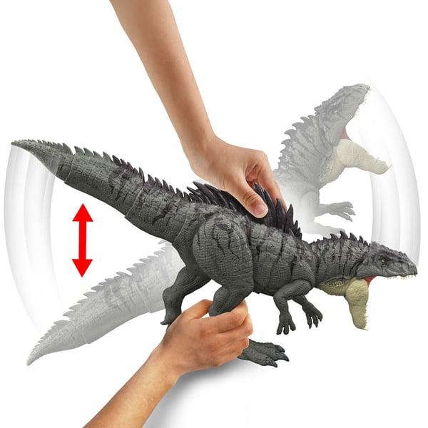 Jurassic World Colossal Chomp Giganotosaurus-figur med stort bid, angreb i flere retninger