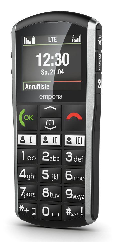 Emporia SIMPLICITY-LTE 5,08 cm (2") 90 g Musta, Hopea Yksinkertainen puhelin