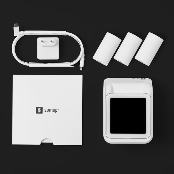 SumUp Solo älykortin lukijalaite Akku Wi-Fi + 4G Valkoinen