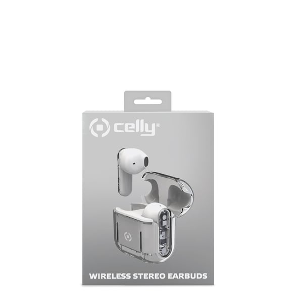 Celly SHEER Headset True Wireless Stereo (TWS) I öra Samtal/musik Transparent, Vit