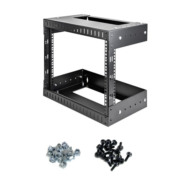 StarTech.com RK812WALLOA stativ 8U Vægmonteret stativ Sort