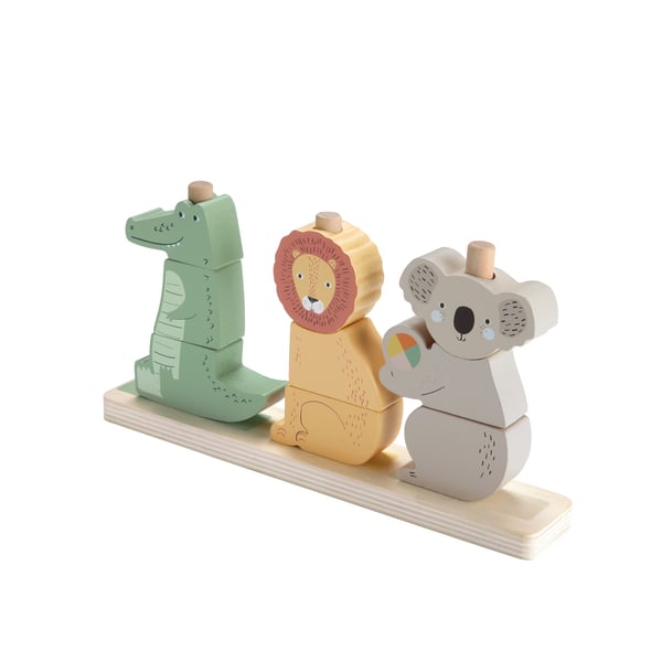 Fisher-Price baby- og tumlingelegetøjet Stabledyr i træ, 10 dele i træ
