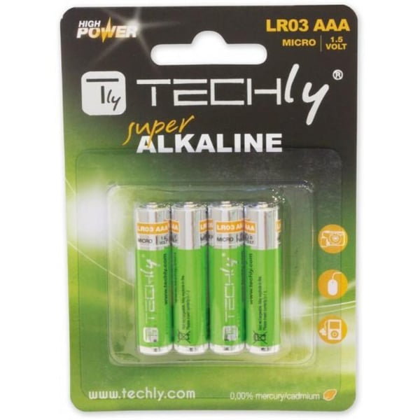 Techly LR03 AAA 1.5V Engangsbatteri Alkaline