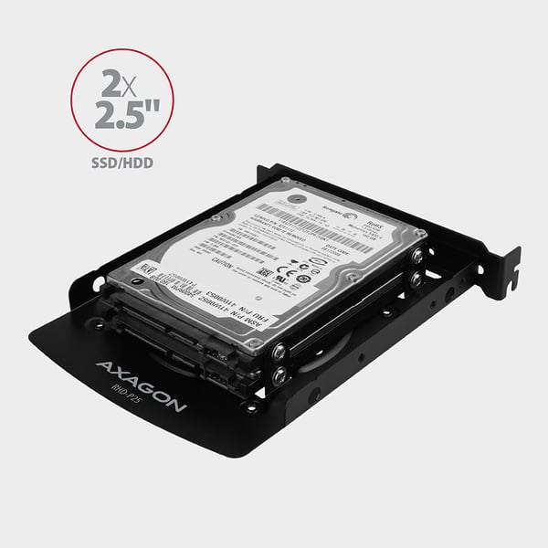 Axagon RHD-225 Halterahmen für 2x 2.5\" im 3.5\" PCI-Slot - schwarz Sort Metal