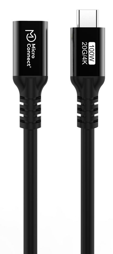 Microconnect MC-USB3.2CC2-FA USB-kabel USB 3.2 Gen 2x2 2 m USB C Sort