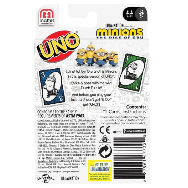 Mattel Games UNO Minions 2 Kortspel Kasta kort