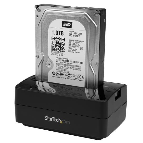 StarTech.com Dockningsstation för USB 3.1-/eSATA- till SATA-hårddiskar med ett fack, USB 3.1-hårddiskdockningsstation (10 Gbps), extern 2,5/3,5 tums SATA III-hårddisk/SSD-dockningsstation, hårddiskfack med toppladdning
