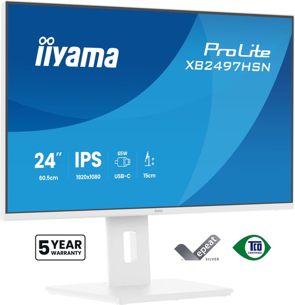 iiyama ProLite XB2497HSN-W1 platta pc-skärmar 60,5 cm (23.8") 1920 x 1080 pixlar Full HD LED Vit