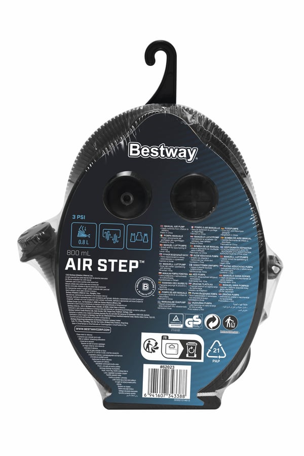 Bestway 62023 / 24 fodluftpumpe Sort, Blå Oppustelige