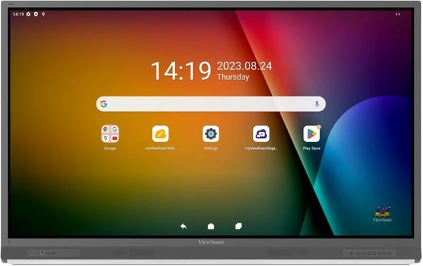 Viewsonic IFP6552-2F skyltställ Platt skärm för digital skyltning 165,1 cm (65") LCD 450 cd/m² 4K Ultra HD Svart Pekskärm Inbyggd processor Android