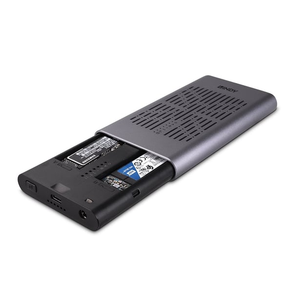 Lindy 43382 Hölje för lagringsenheter SSD-inkapsling Silver M.2