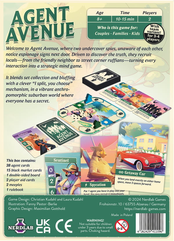 Asmodee Agent Avenue Brætspil Strategi
