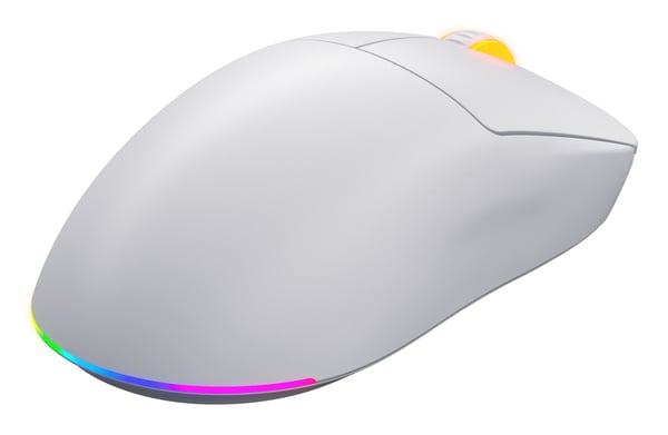 HATOR Quasar 3 Wireless pelihiiri, 2.4 GHz + Bluetooth + USB, Optical Yellow 100M Switches, PixArt PAW3311, RGB, Web SyncHUB™, Valkoinen