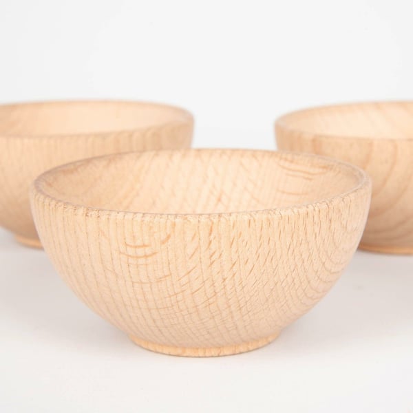 Tickit Natural Wooden Bowls Large motorik legetøj
